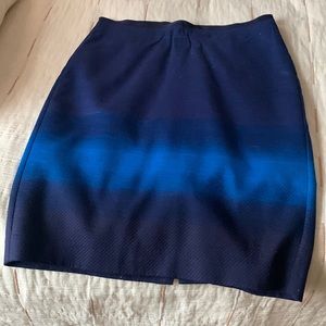 Navy blue hombre, straight skirt, kneelength